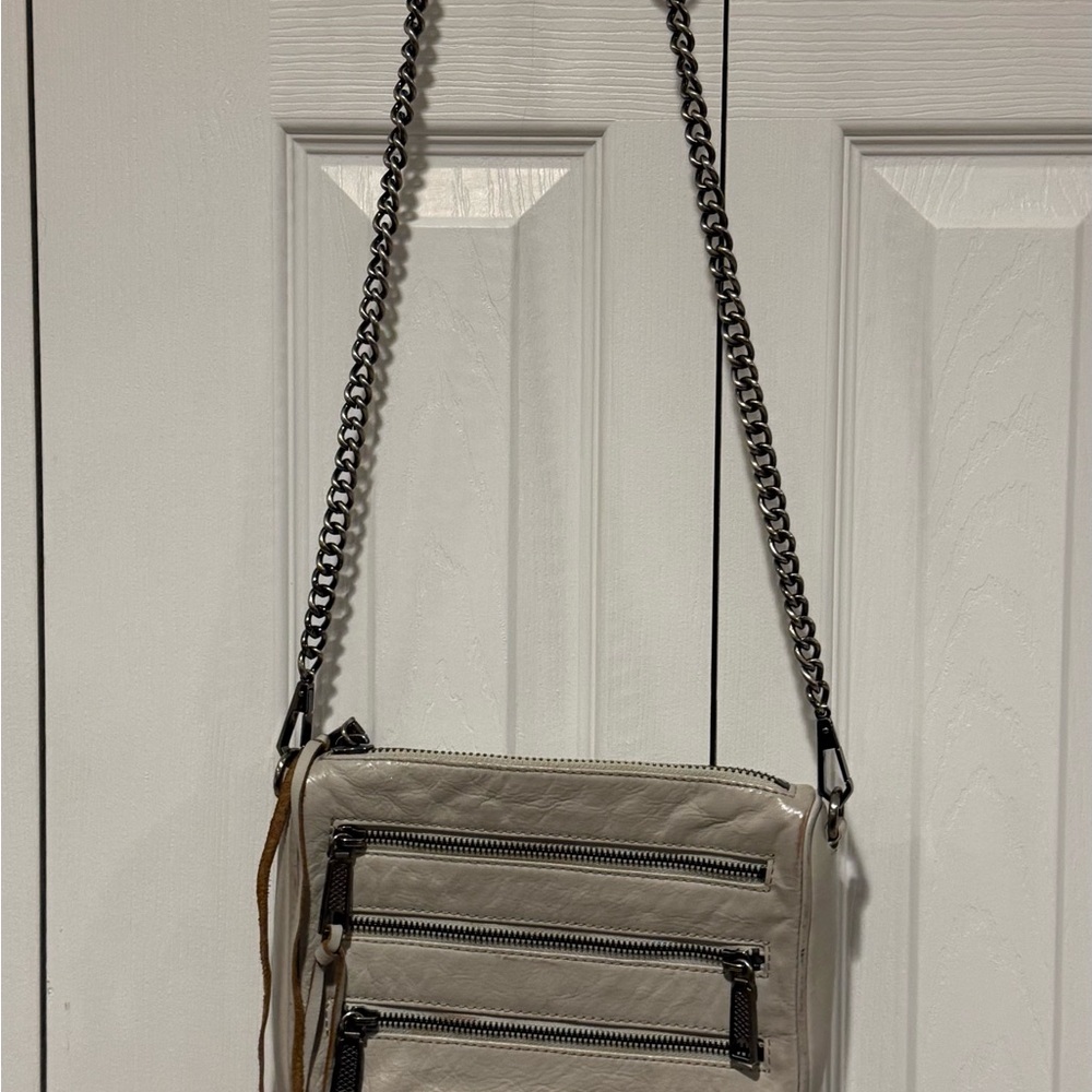 Rebecca Minkoff Cream Crossbody Bag with Chain Strap